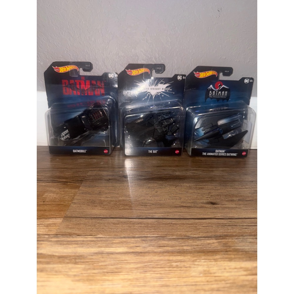 Hot Wheels DC Batman 3 Vehicle Lot Batmobile The Bat Batwing New Sealed